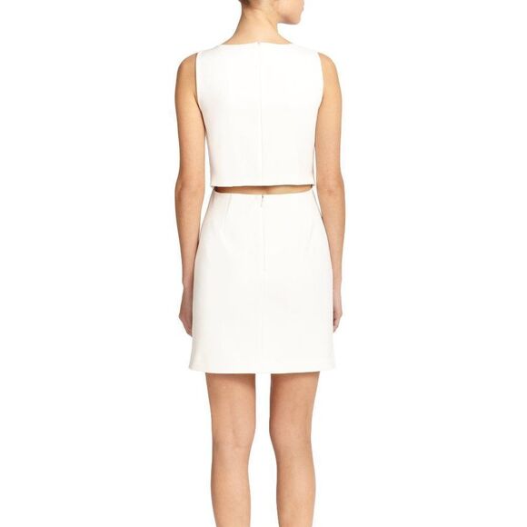 Theory White Emison Cutout Back Shift Mini Dress 6 - Picture 3 of 11